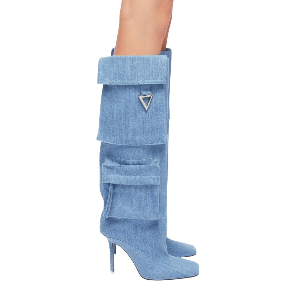 The Attico Sienna Denim Boots - SIZE 40